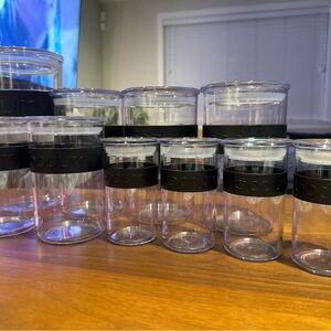 Bodum Black and Clear Storage Jar Set 10pcs